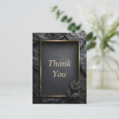 Black Stone mit Gold Frame Danke Karte (Stehend Vorderseite)