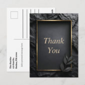 Black Stone mit Gold Frame Danke Karte (Vorne/Hinten)