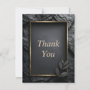 Black Stone mit Gold Frame Danke Karte