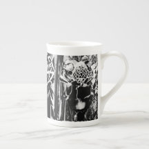 Black Strawberry Bone China Porzellan Tasse