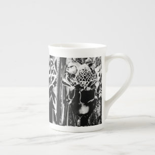 Black Strawberry Bone China Porzellan Tasse