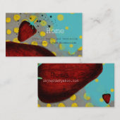 Black Strawberry Polka Dots Visitenkarte (Vorne/Hinten)