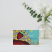 Black Strawberry Polka Dots Visitenkarte (Stehend Vorderseite)