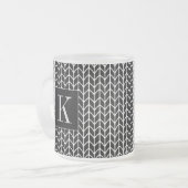 BLACK STRICK Mattiert Glass Tasse + Initial II (Vorderseite Links)