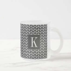 BLACK STRICK Mattiert Glass Tasse + Initial II