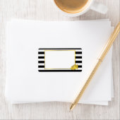 Black Strip & Imitate Goldpeony Adressaufkleber (Insitu)