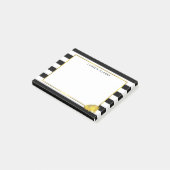 Black Strip & Imitate Goldpeony Post-it Klebezettel (angewinkelt)