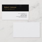 Black Strip White Background Gold Business Card Visitenkarte (Vorne/Hinten)