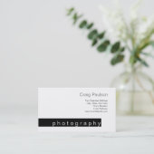 Black Strip White Trend Fotografy Business Card Visitenkarte (Stehend Vorderseite)