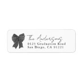 Black Stripe Bow Ribbon Return Address (Vorne)