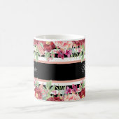 Black Stripe Burgundy Personalisierter Name Kaffeetasse (Mittel)