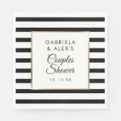 Black Stripe Elegantes Brautparty Serviette (Vorderseite)