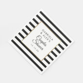 Black Stripe Elegantes Brautparty Serviette (Ecke)
