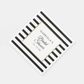 Black Stripe Elegantes Gold Brautparty Napkins Serviette (Ecke)