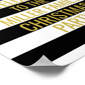 Black Stripe Gold Confetti Begrüßung Weihnachts-Pa Poster (Ecke)