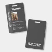 Black Stripe Homeschool Educator ID Badge Ausweis (Vorder- & Rückseite)