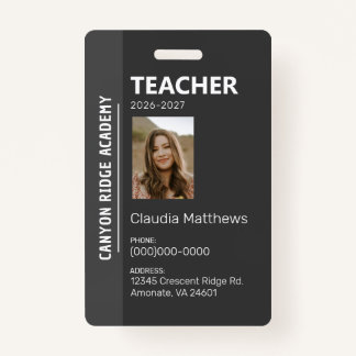 Black Stripe Homeschool Educator ID Badge Ausweis