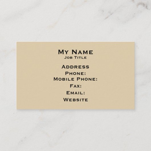 Black Stripe on an elegant Parchment Design Visitenkarte (Rückseite)
