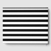 Black Stripe Pink Foral Wedding Gästebuch (Rückseite)