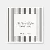 Black Striped Elegance Classy The Night Before Serviette (Vorderseite)