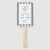 Black Striped Elegance Classy Wedding Program Fächer (Rückseite)