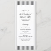 Black Striped Elegance Classy Wedding Program Menükarte (Vorderseite)