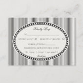 Black Striped Harlequin Pattern Wedding RSVP Begleitkarte (Vorderseite)