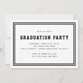 Black Striped Two Foto Graduation Party Ankündigung (Rückseite)