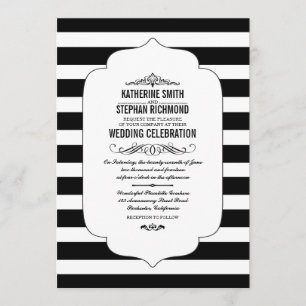Black Stripes Ascot Chic Hochzeitseinladungen Einladung