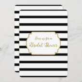 Black Stripes Gold Bridal Einladungen (Vorne/Hinten)