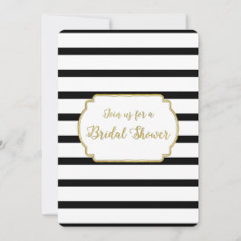 Black Stripes Gold Bridal Einladungen