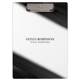 Black Stripes Gold dünne Linien Klemmbrett