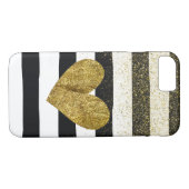 Black Stripes Gold Hecht Glitzer Shimmer Case-Mate iPhone Hülle (Rückseite (Horizontal))