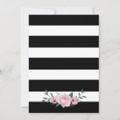 Black Stripes Gold Pink Brautparty Einladung (Rückseite)