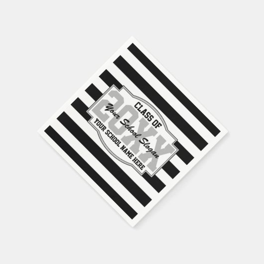 Black Stripes-Klasse der 20XX Graduationspartei Serviette (Ecke)