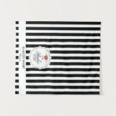 Black Stripes Logo Table Pop Up Shop Vendor Runner Wandteppich (Vorderseite (Horizontal))