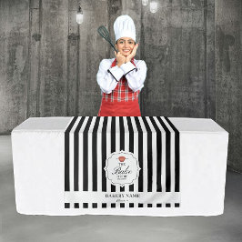 Black Stripes Logo Table Pop Up Shop Vendor Runner Wandteppich