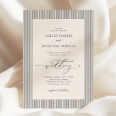 Black Stripes Old Money Wedding Invitation Einladung