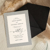 Black Stripes Old Money Wedding Invitation Einladung