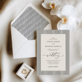 Black Stripes Old Money Wedding Invitation Einladung