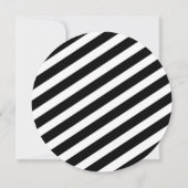 Black Stripes Red Heart + Arrows Round Wedding Einladung (Rückseite)