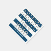 Black Stripes Silver Dots Class of 2018 Abschluss Serviette (Ecke)