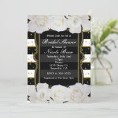 Black Stripes und Brautparty Einladung (Stehend Vorderseite)