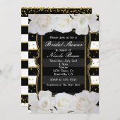 Black Stripes und Brautparty Einladung (Vorne/Hinten)