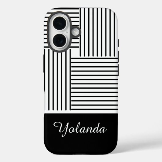 Black Stripes with Name  Case-Mate iPhone Hülle (Rückseite)