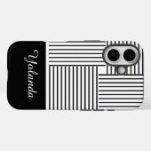 Black Stripes with Name  Case-Mate iPhone Hülle (Rückseite (Horizontal))