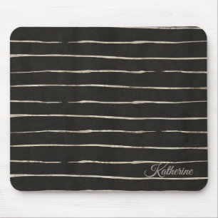 Black Stripes With Your Name Mousepad