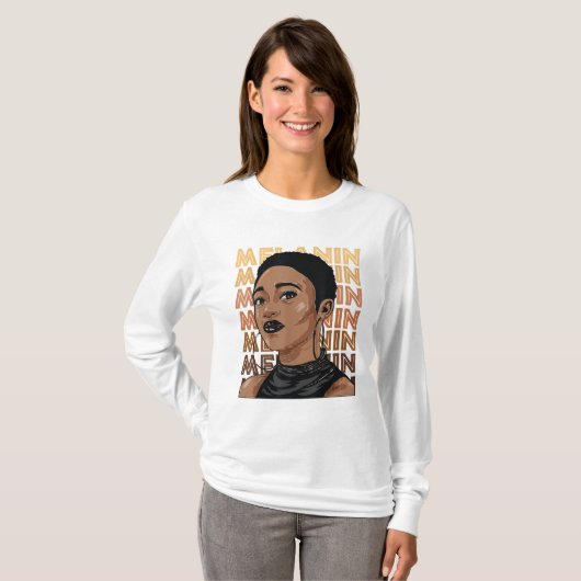 Black Strong Girl Afro Liebe Melanin African Ameri T-Shirt (Vorne ganz)