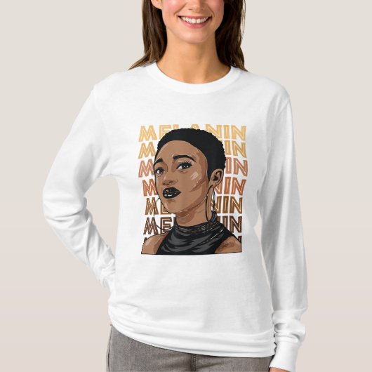 Black Strong Girl Afro Liebe Melanin African Ameri T-Shirt (Vorderseite)