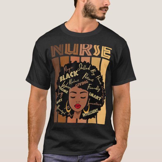 Black Strong Nurse Afro Liebe Melanin T-Shirt (Vorderseite)